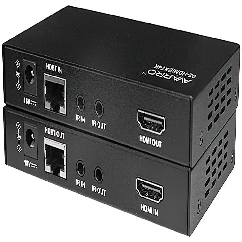 Avarro 0E-HDMIEXT4K HDMI Extender Over Single UTP, HDMI 1.4 with 4k at 60Hz, Built-in ESD and Surge Protection, Compact Design, HDCP 2.2