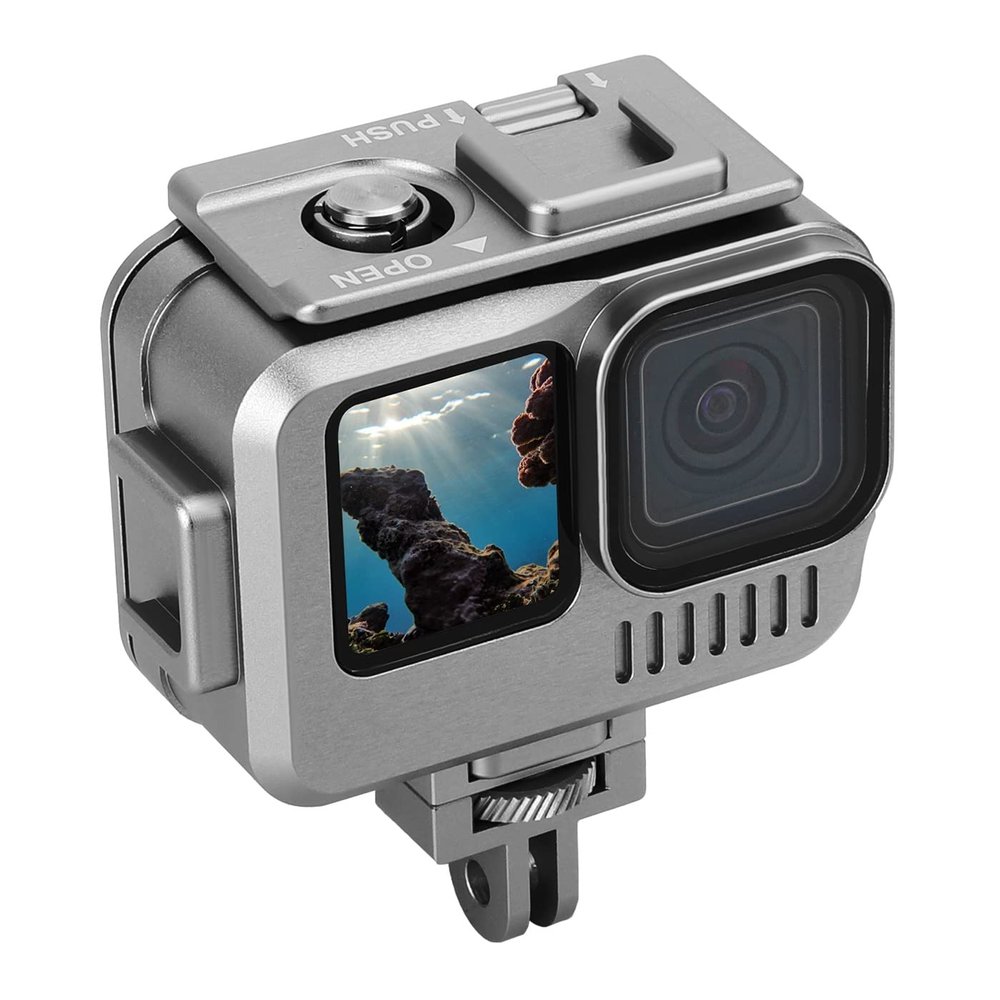Aluminum Waterproof Housing Case for GoPro Hero 12 / Hero 11 / Hero 10 / Hero 9 Black