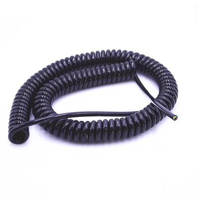 GatherTOOL 4 Core Spring Telescopic Stretchable Extension Wire Wire Spiral Cable 24AWG0.2mm /20AWG0.5mm /17AWG1.0mm /14AWG2.0mm (Size : 24AWG0.2MM, Color : 3.7 Meters)