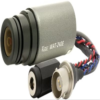 Watec, WAT-240E CB G3.8 NTSC Fully Adjustable Indoor Bullet Type Camera, 648 x 488 Resolution, CMOS Sensor for Body, Action, Security and Medical Applications