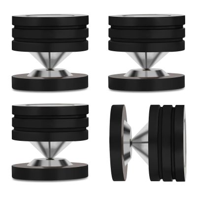 Monosaudio HiFi Speaker Isolation Feet 49x49mm Speaker Spikes Pads Stainless Steel Audio Feet Speaker Subwoofer Absorber Feet Subwoofer Spikes Pads for Speakers,Subwoofers,CD/DVD Players 4 Set(Black)