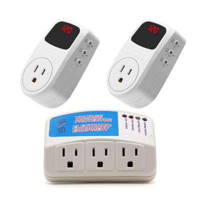 BSEED Refrigerator Appliance Surge Protector Outlet Protector Multi Function 2 Pack, Voltage Protector, 3 Outlet Plug in Surge Protector for Home Appliance with Protection Wall Mount Power Suppressor