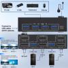 8K USB 3.0 Displayport KVM Switch 2 Monitors 2 Computers 8K@30Hz 4K@144Hz,MLEEDA Dual Monitor Displayport 1.4 KVM Switches with 4 USB 3.0 Port for USB Device,Wired Remote and USB Cables Included view 4