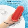LENRUE Bluetooth Speakers, Waterproof Portable Speakers with TWS, 24 Playtime, Stereo Sound, Wireless for Home Shower Pool Beach Outdoor (Red) view 2