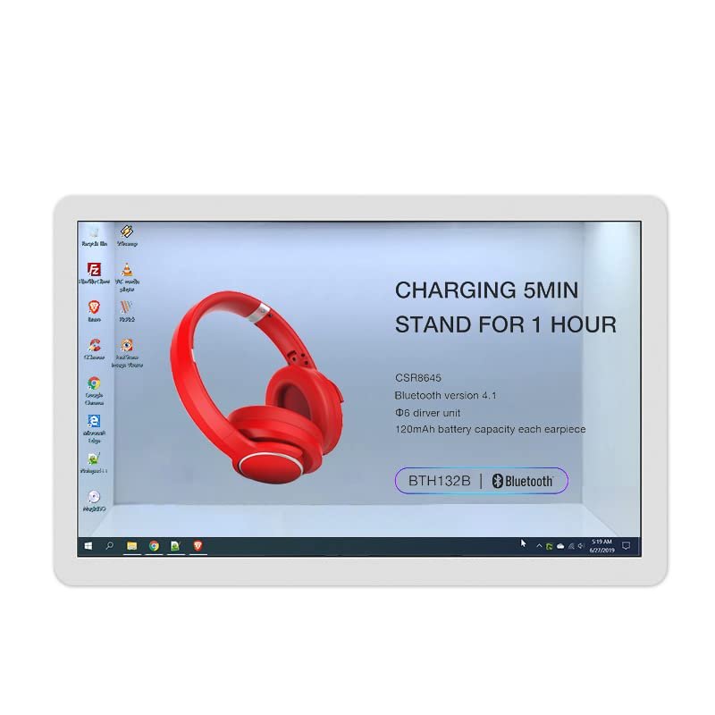 LEANGLE 3D Transparent Screen Advertising Display Remote Video Interactive Live Digital Intelligent Virtual Human AR VR Hologram Cabinet All-in-one Computer, 21.5 inches Monitor