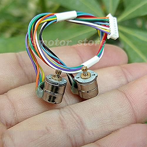 1 Pair Mini 8mm Stepping Stepper Motor 2-phase 4-wire with 9 Teeth 0.2 Modulus Copper Gear for Camera