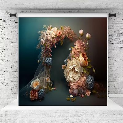 Kate Portrait Backdrop Floral Photograhy Background Vintage Gils Photo Background Backdrop for Video Photoshoot, 8x8ft