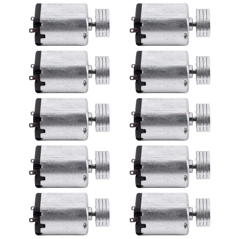 10X DC1.5V-9V 0.08A 3200RPM Output Speed Micro Vibrating Motor, 18X15x12mm Silver