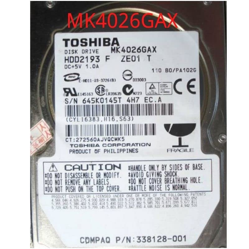 40G Notebook IDE Hard Drive Model MK4026GAX - (Style: A)