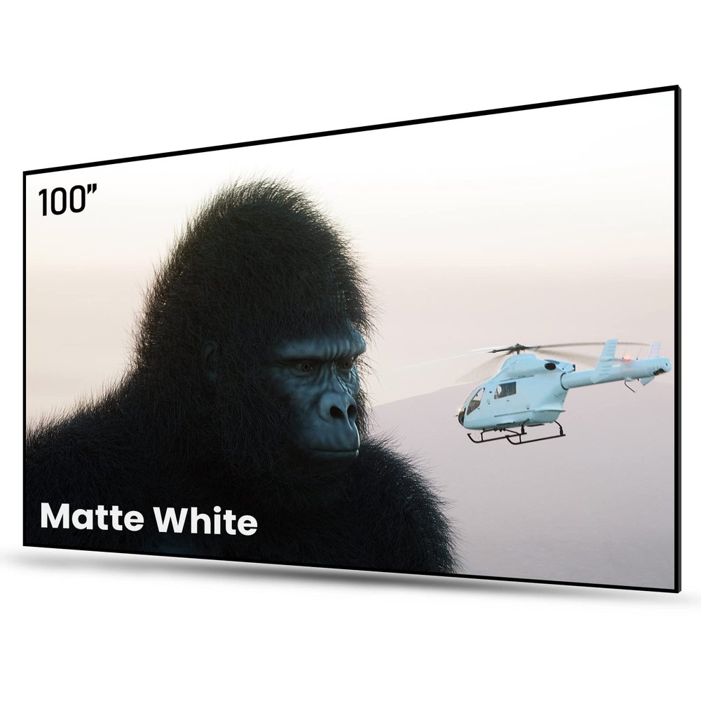 AWOL VISION 100-inch Projector Screen Fixed Frame, 1.3 dB Peak Gain, The Perfect Combo with LTV-2500, 80% Picture Quality Improved, 4K / 8K Ultra HD, Active 3D Wall Mount Projector Screen, MW-100