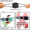 Dog Collar Airtag Holder 2 Pack, Waterproof Companion of Air Tag Trackers Locator Case, Protective itag Apple GPS Holder Compatible with Cat Collars, Silicone Dog airtag Holder(Black White) view 3