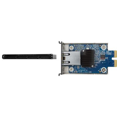 Synology 4-Bay Rackmount NAS RackStation RS422+ (Diskless),Black & Network Upgrade Module adds 1x 10GbE RJ-45 (E10G22-T1-Mini)