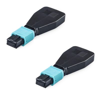10Gtek [2-Pack] MPO Fiber Optic Loopback Adapter, 12-Core MPO Connector Multimode OM3 50/125um Test Plug for QSFP+ Transceiver Testing Applications or Network restorations
