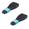 10Gtek [2-Pack] MPO Fiber Optic Loopback Adapter, 12-Core MPO Connector Multimode OM3 50/125um Test Plug for QSFP+ Transceiver Testing Applications or Network restorations view 1
