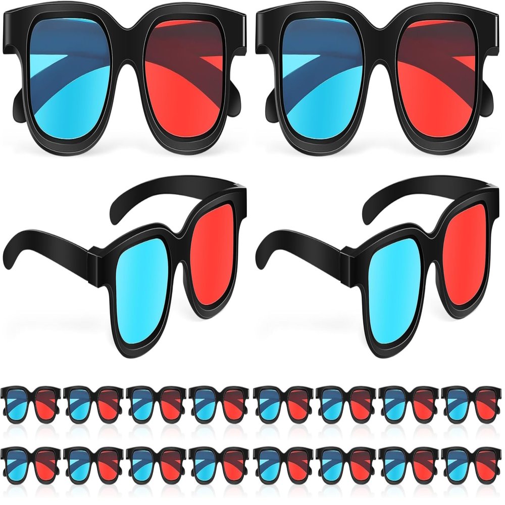 SUPVOX 3D Glasses Red Blue Anaglyph Lightweight Abs Frame for 3D Movies on Tv Monitors Projectors Home Theater 2 Pcs