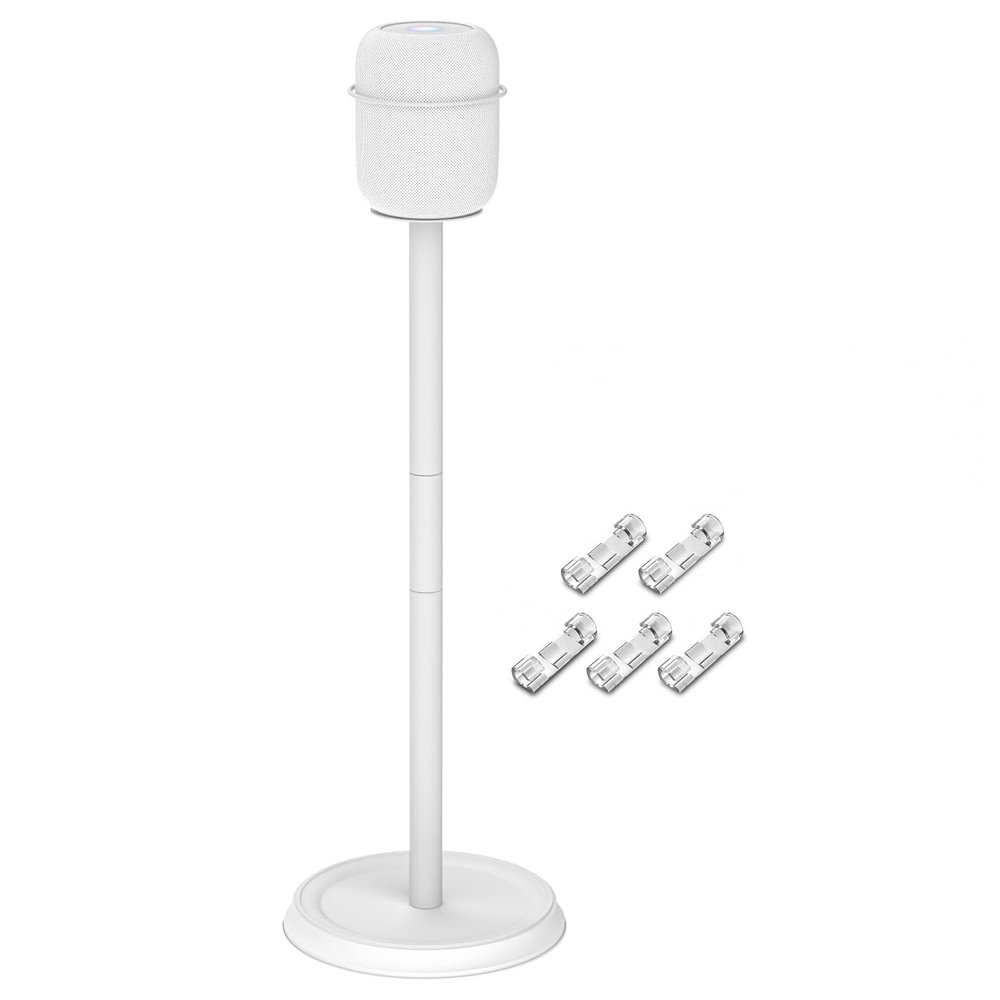 Heavy Duty Speaker Stand for Homepod 1 and Homepod 2 Stand for Homepod Stand Easy to Install Floor Speaker Stands for HomePod 1st and 2nd Generation Speakers, White