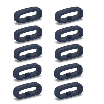 10-Pack Fastener Rings Compatible with Garmin Forerunner 255/265, 22mm Silicone Replacement Watch Band Loop/Holder/Retainer (Blue)