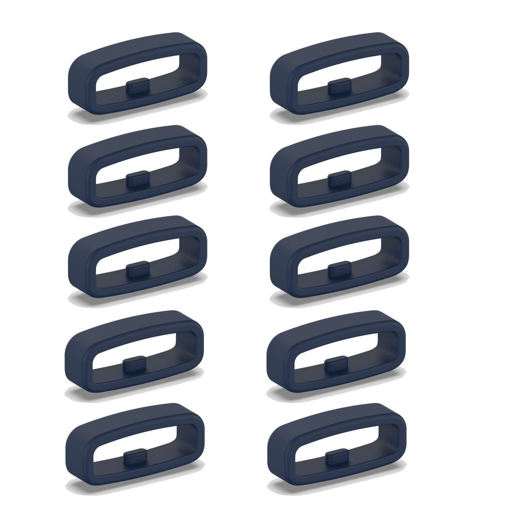 10-Pack Fastener Rings Compatible with Garmin Forerunner 255/265, 22mm Silicone Replacement Watch Band Loop/Holder/Retainer (Blue)
