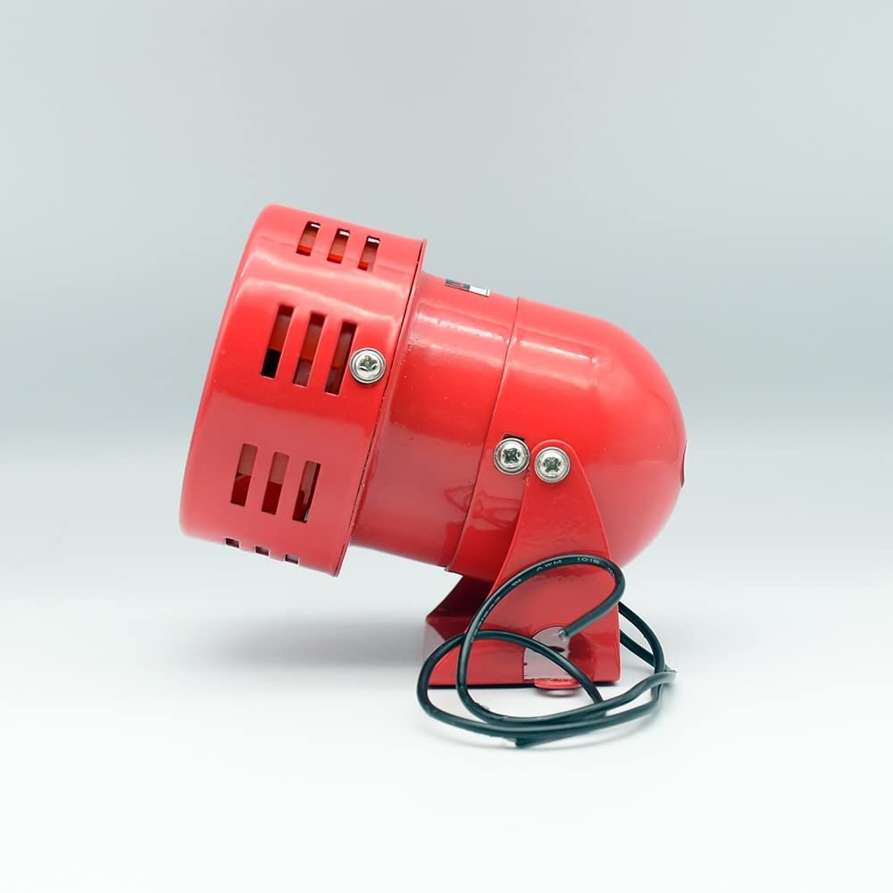 12VDC/24VDC/220VAC/110V AC Red Mini Metal Motor Siren Industrial Alarm Sound electrical guard against theft MS-190 - (Color: DC24V)
