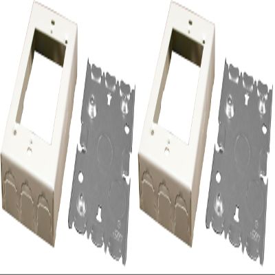 legrand WIREMOLD Metal Raceway, Extending Power, On-Wall, Outlet Box, Ivory, B-2 (Pack of 2)
