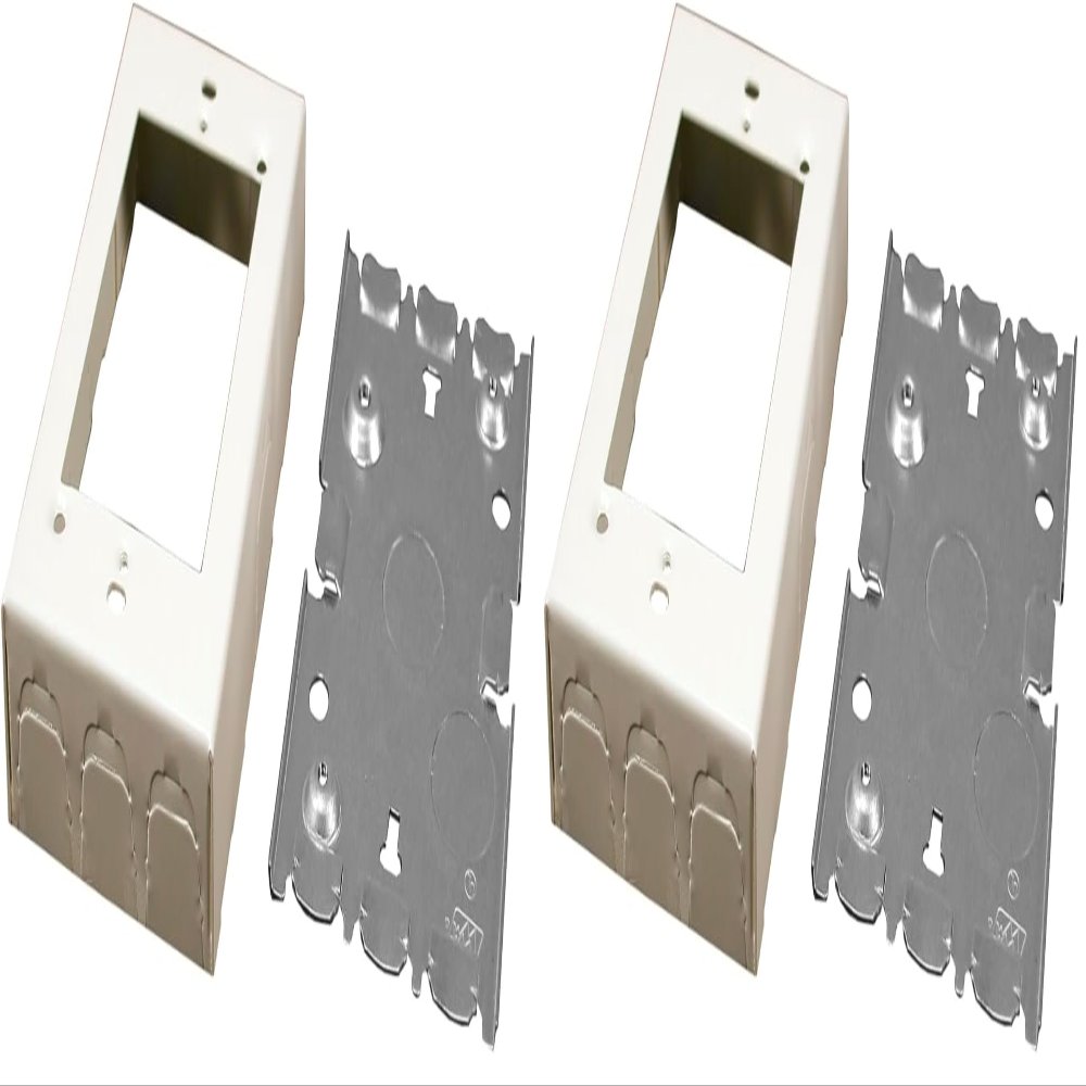 legrand WIREMOLD Metal Raceway, Extending Power, On-Wall, Outlet Box, Ivory, B-2 (Pack of 2)