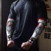 Chef Gnomes Cooling Arm Sleeves for Men Women, Kitchen Dessert Red Buffalo Check UV Protection Arm Sleeves, (M) view 3