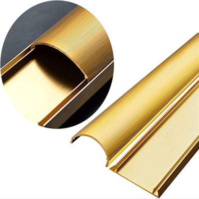 BYZOM Stainless Steel Cable Raceway Cord Cover, Self Adhesive Waterproof Floor Cable Cover Cord Management for Home/Office (Color : Gold, Size : No.5)