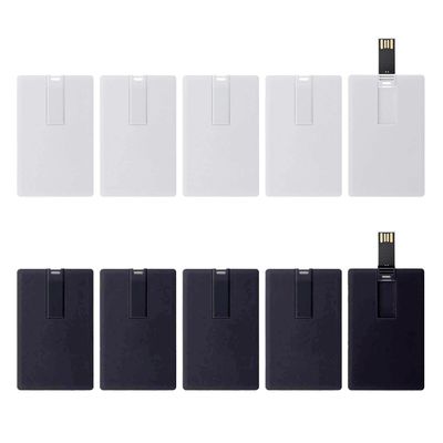 KINMIN Credit Card USB Flash Drive 128GB 10 Pack Business Card Bank Card Shape Flash Drive Memory Stick Key Credit USB Drive Black/White