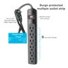 STEREN 6-Outlet Power Strip with 3ft Cord, Right Angle, 90 Degree, Black view 3
