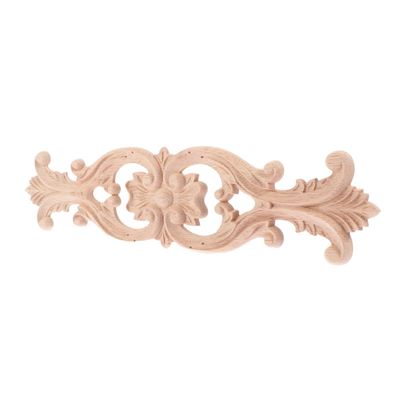 Wooden Carved Flower Onlay for Windows and Cabinets Khaki