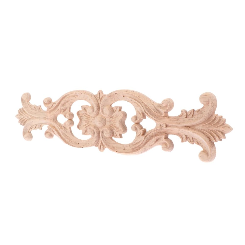 Wooden Carved Flower Onlay for Windows and Cabinets Khaki