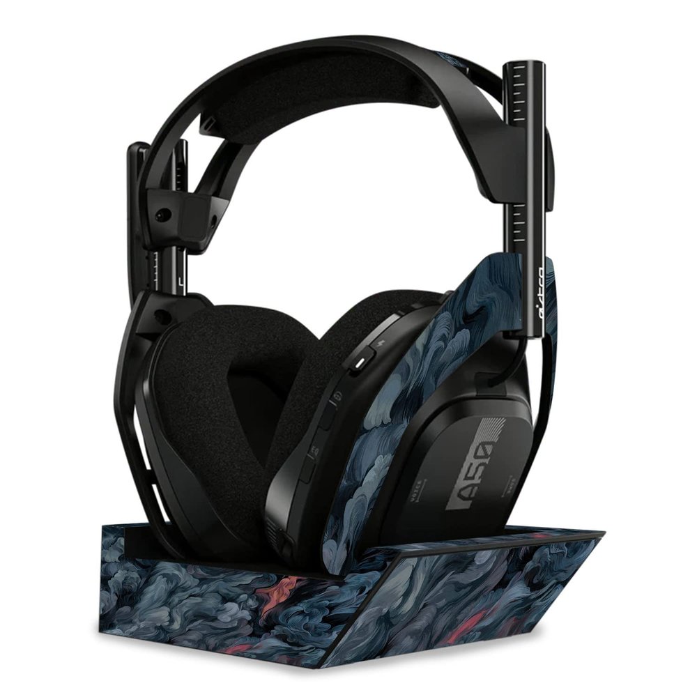MightySkins Skin Compatible with Astro A50 Wireless Headphones + Base Station (Gen 4) - Storm Cloud | Protective, Durable, and Unique Vinyl Decal wrap Cover | Easy to Apply | Made in The USA