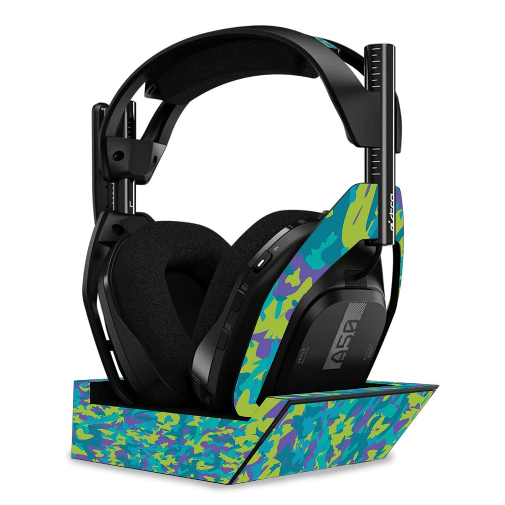 MightySkins Skin Compatible with Astro A50 Wireless Headphones + Base Station (Gen 4) - Summer Camouflage | Protective, Durable, and Unique Vinyl Decal wrap Cover | Easy to Apply | Made in The USA