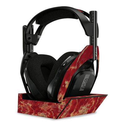 MightySkins Skin Compatible with Astro A50 Wireless Headphones + Base Station (Gen 4) - Crimson Marble | Protective, Durable, and Unique Vinyl Decal wrap Cover | Easy to Apply | Made in The USA