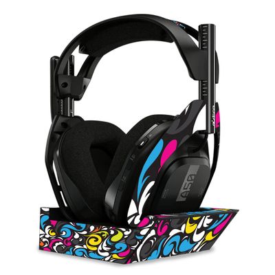 MightySkins Skin Compatible with Astro A50 Wireless Headphones + Base Station (Gen 4) - Swirly | Protective, Durable, and Unique Vinyl Decal wrap Cover | Easy to Apply | Made in The USA