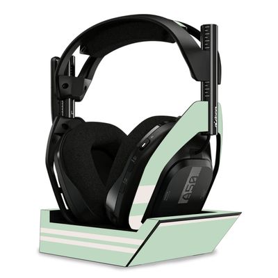 MightySkins Skin Compatible with Astro A50 Wireless Headphones + Base Station (Gen 4) - Mint Stripes | Protective, Durable, and Unique Vinyl Decal wrap Cover | Easy to Apply | Made in The USA