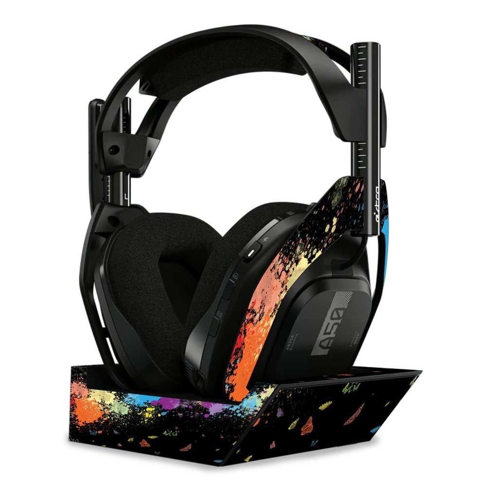 MightySkins Skin Compatible with Astro A50 Wireless Headphones + Base Station (Gen 4) - Splatter | Protective, Durable, and Unique Vinyl Decal wrap Cover | Easy to Apply | Made in The USA