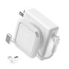 Fuse Reel The Side Kick Collapsible Charger Organizer With USB-C Right Angle Adapter Compatible with MacBook and PC charging cords and adapter cable management best computer winder (White w/Adapter) view 1