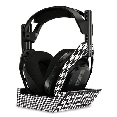 MightySkins Skin Compatible with Astro A50 Wireless Headphones + Base Station (Gen 4) - Houndstooth | Protective, Durable, and Unique Vinyl Decal wrap Cover | Easy to Apply | Made in The USA