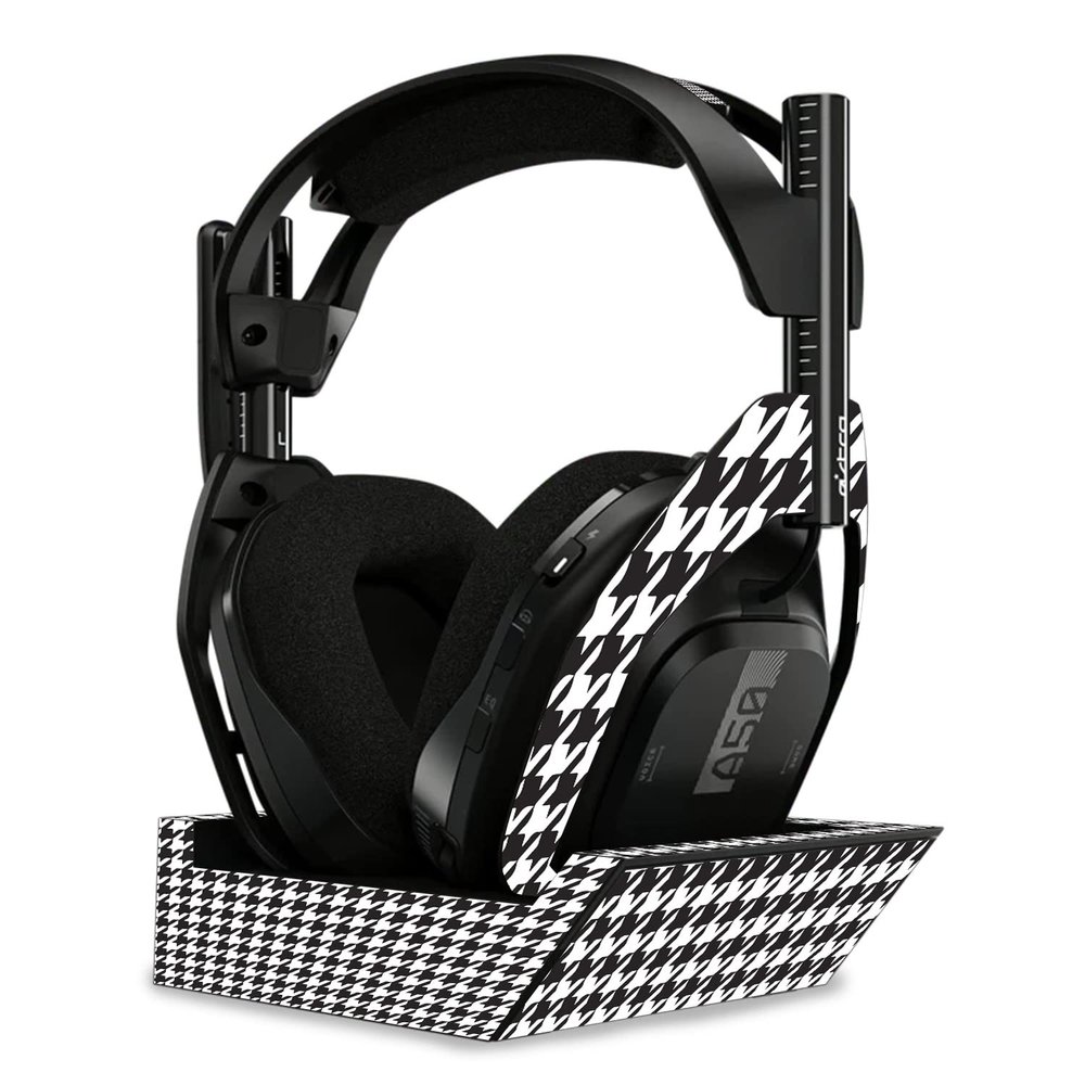 MightySkins Skin Compatible with Astro A50 Wireless Headphones + Base Station (Gen 4) - Houndstooth | Protective, Durable, and Unique Vinyl Decal wrap Cover | Easy to Apply | Made in The USA