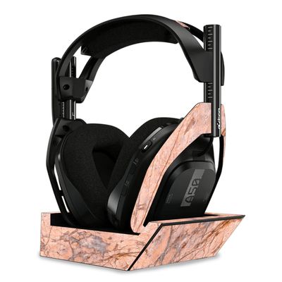 MightySkins Skin Compatible with Astro A50 Wireless Headphones + Base Station (Gen 4) - Blush Marble | Protective, Durable, and Unique Vinyl Decal wrap Cover | Easy to Apply | Made in The USA