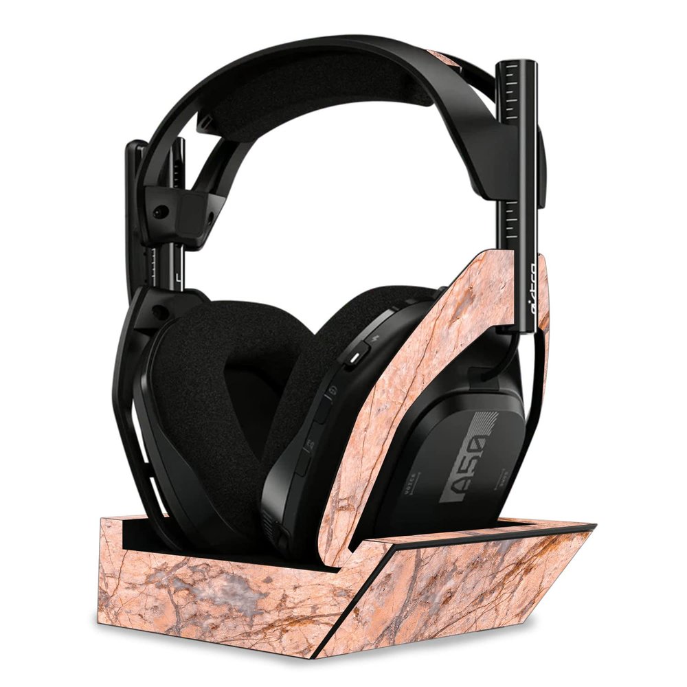 MightySkins Skin Compatible with Astro A50 Wireless Headphones + Base Station (Gen 4) - Blush Marble | Protective, Durable, and Unique Vinyl Decal wrap Cover | Easy to Apply | Made in The USA