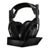 MightySkins Skin Compatible with Astro A50 Wireless Headphones + Base Station (Gen 4) - Black Leather | Protective, Durable, and Unique Vinyl Decal wrap Cover | Easy to Apply | Made in The USA view 1