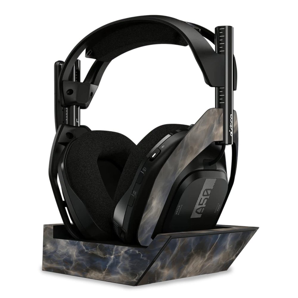 MightySkins Skin Compatible with Astro A50 Wireless Headphones + Base Station (Gen 4) - Stormy Marble | Protective, Durable, and Unique Vinyl Decal wrap Cover | Easy to Apply | Made in The USA
