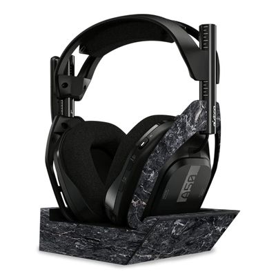 MightySkins Skin Compatible with Astro A50 Wireless Headphones + Base Station (Gen 4) - Onyx Marble | Protective, Durable, and Unique Vinyl Decal wrap Cover | Easy to Apply | Made in The USA