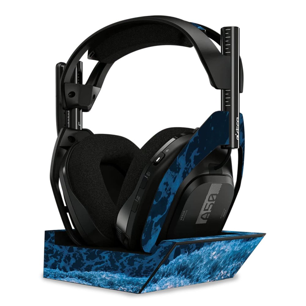 MightySkins Skin Compatible with Astro A50 Wireless Headphones + Base Station (Gen 4) - Ocean Waves | Protective, Durable, and Unique Vinyl Decal wrap Cover | Easy to Apply | Made in The USA