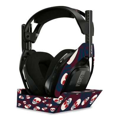 MightySkins Skin Compatible with Astro A50 Wireless Headphones + Base Station (Gen 4) - Skulls N Roses | Protective, Durable, and Unique Vinyl Decal wrap Cover | Easy to Apply | Made in The USA