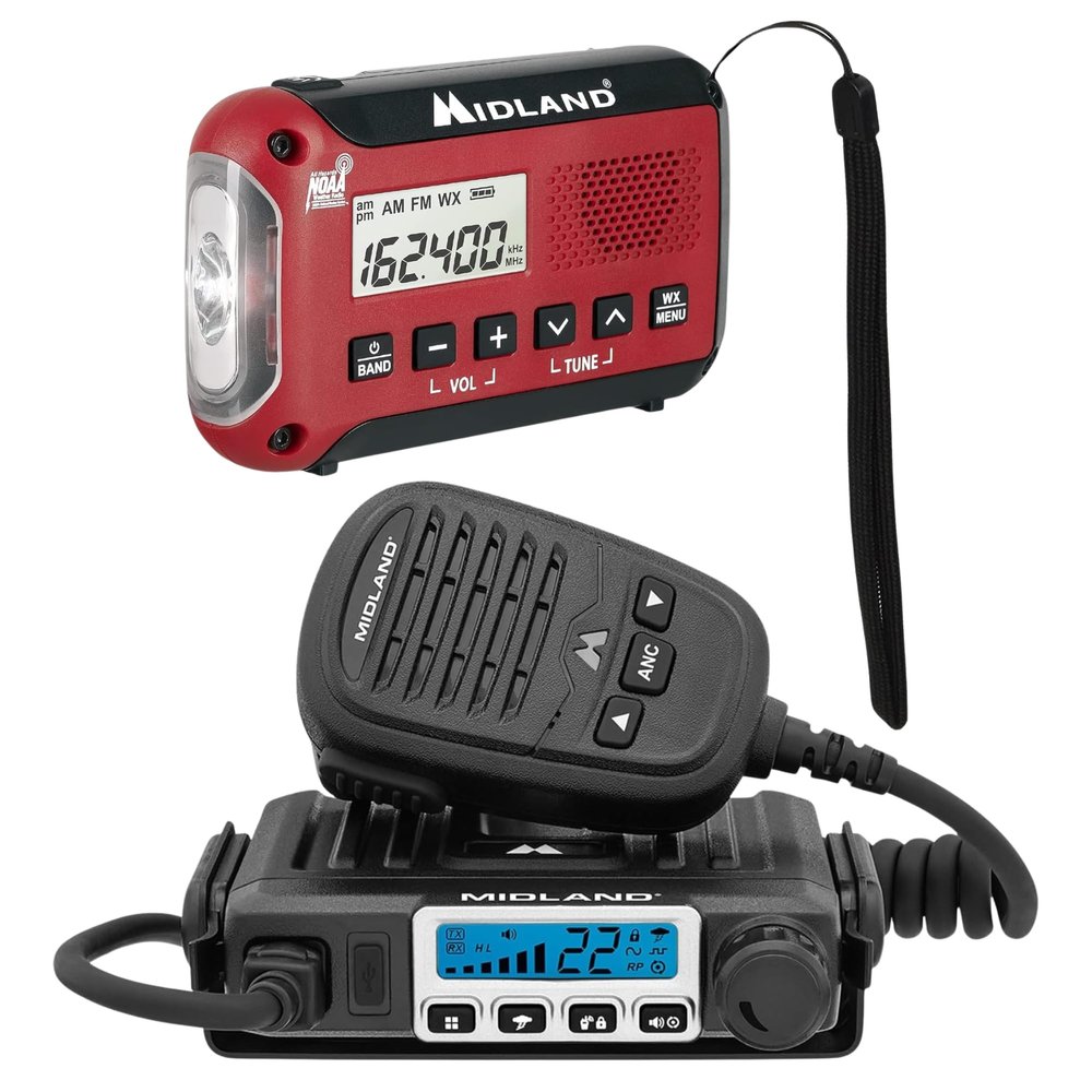 Midland Advanced Two-Way Radio and Emergency Alert Weather Radio Bundle