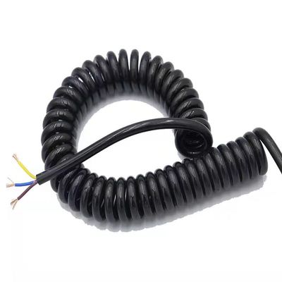 GatherTOOL 1Pc Spring Spiral Wire Cable 3 Core 14AWG 17AWG 18AWG 20AWG with Length 2.5m 5m 7.5m Black Power Cord Expandable Wire 0.5/1.0/2.0 Square Millimeter (Size : 7.5m, Color : 17 AWG)