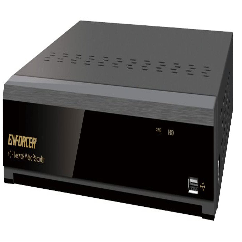 Seco-Larm DRN-104-2TB Enforcer 4K Network Video Recorder, 4 Channels, 2TB HDD, Plug-and-Play, Built-in PoE Ports, Tri-Stream Encoding, Live View Recording and Playback, AI Functions Supported